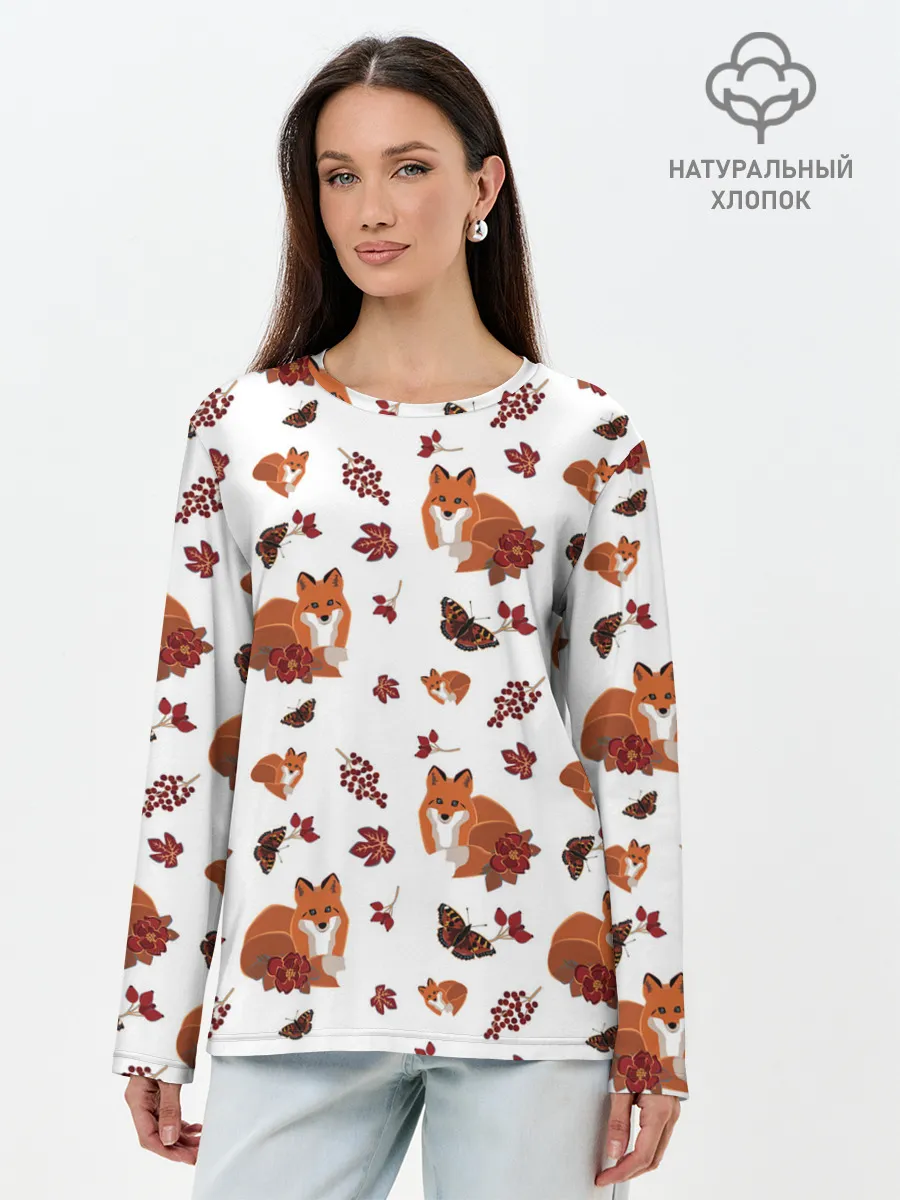 Лонгслив женский. Хлопок / Лиса