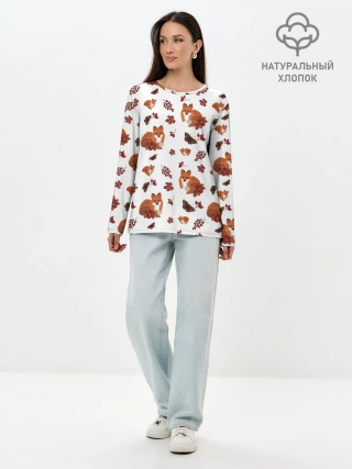 Лонгслив женский. Хлопок / Лиса