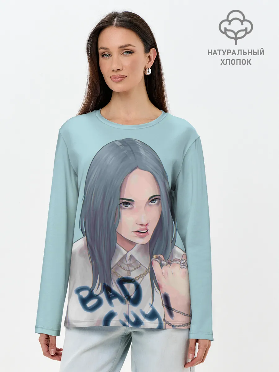 Лонгслив женский. Хлопок / Billie Eilish