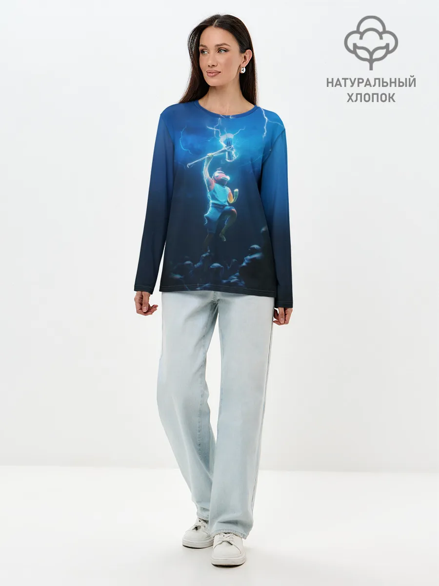 Лонгслив женский. Хлопок / КАРАСЬ FORTNITE