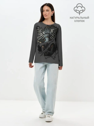 Лонгслив женский. Хлопок / Железные Руки Броня