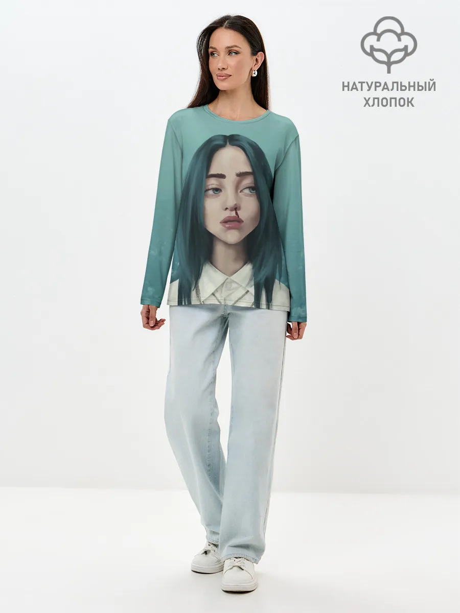 Лонгслив женский. Хлопок / Билли Айлиш