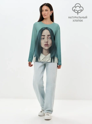 Лонгслив женский. Хлопок / Билли Айлиш