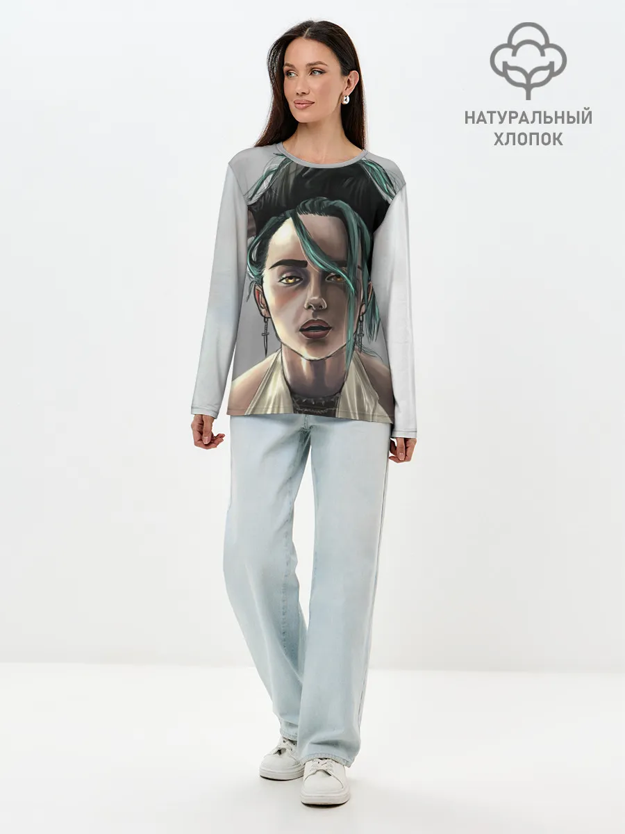 Лонгслив женский. Хлопок / Билли Айлиш