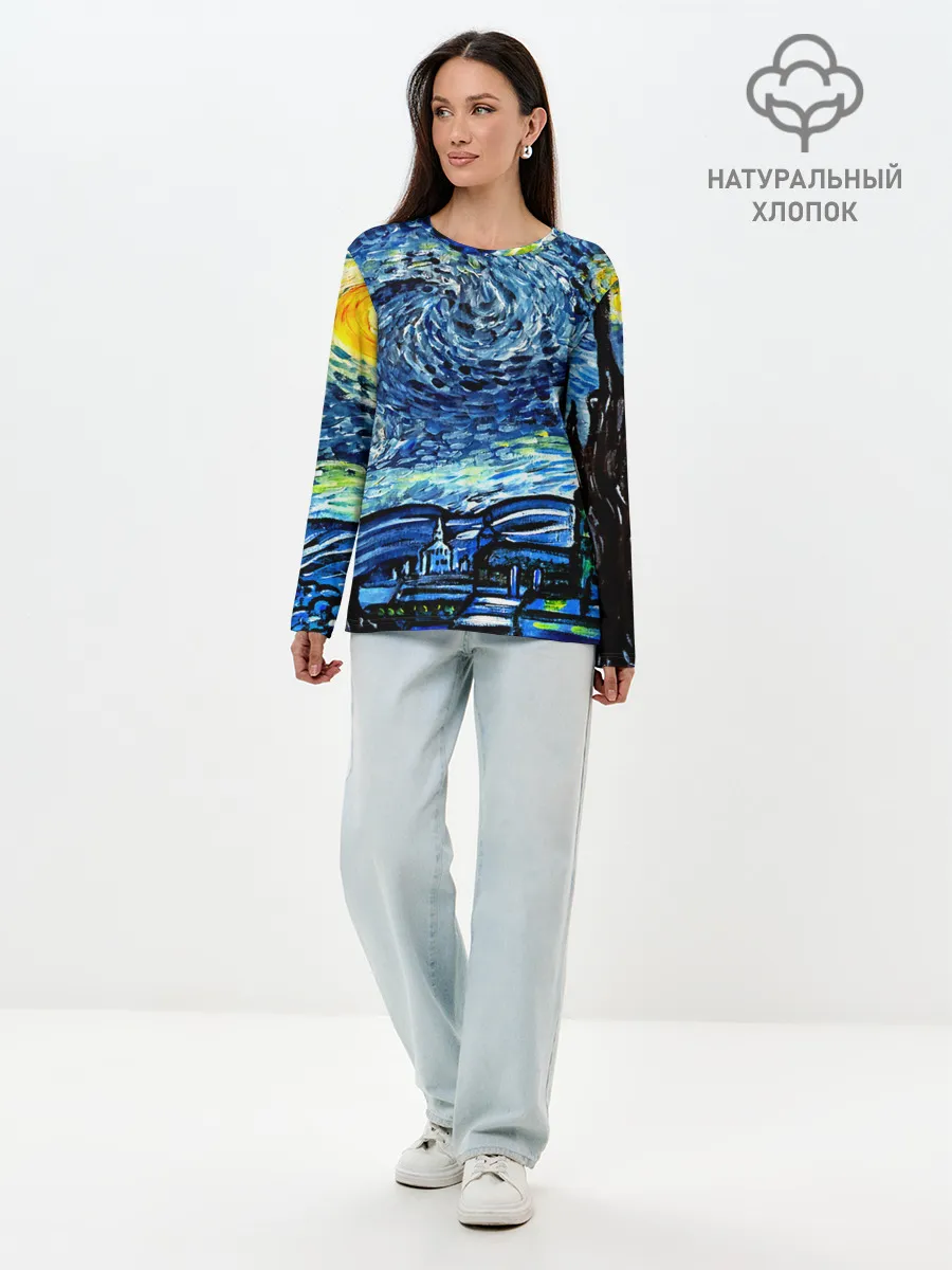 Лонгслив женский. Хлопок / ВАНГОГ