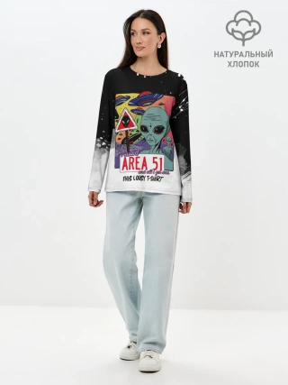 Лонгслив женский. Хлопок / Штурм зоны 51
