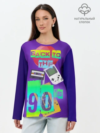 Лонгслив женский. Хлопок / Назад в 90