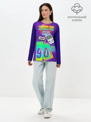 Лонгслив женский. Хлопок / Назад в 90