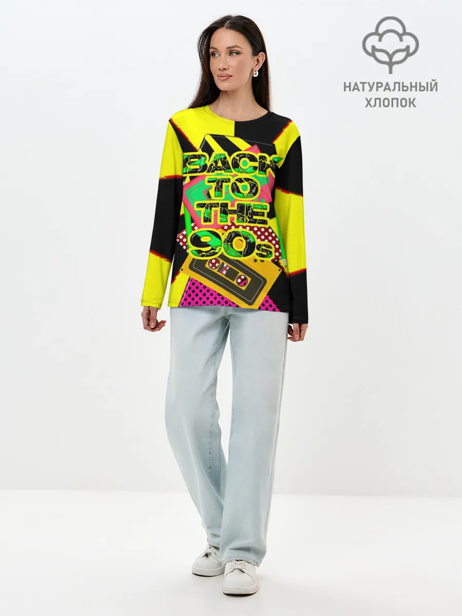 Лонгслив женский. Хлопок / Back to the 90