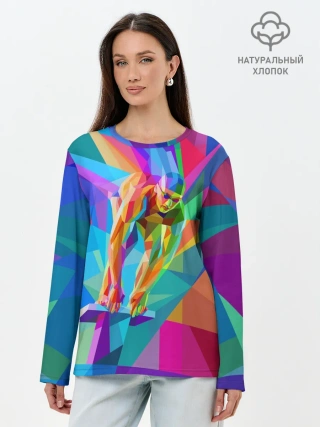 Лонгслив женский. Хлопок / Пловец