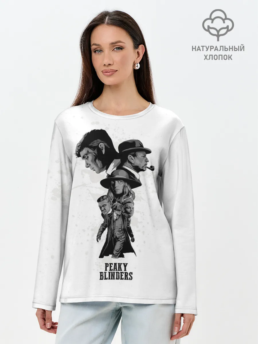 Лонгслив женский. Хлопок / Острые козырьки