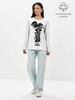 Лонгслив женский. Хлопок / Острые козырьки