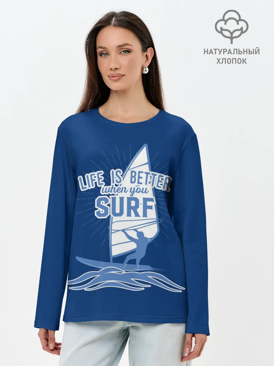 Лонгслив женский. Хлопок / Surf