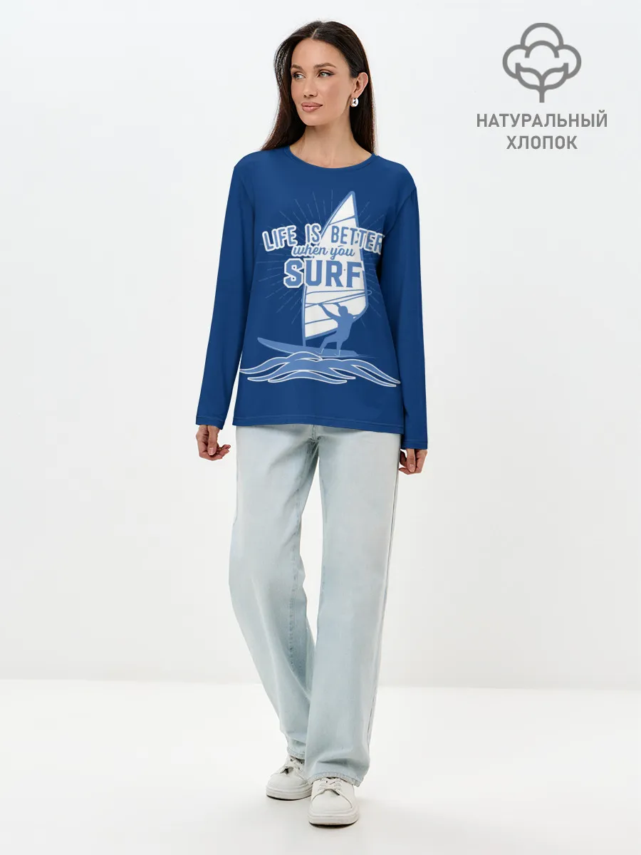 Лонгслив женский. Хлопок / Surf