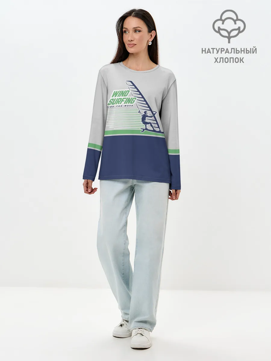 Лонгслив женский. Хлопок / Ride the wave