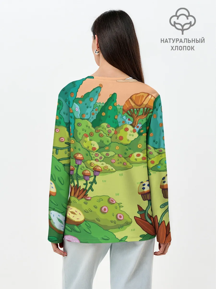 Лонгслив женский. Хлопок / Ливнерог и Джейк