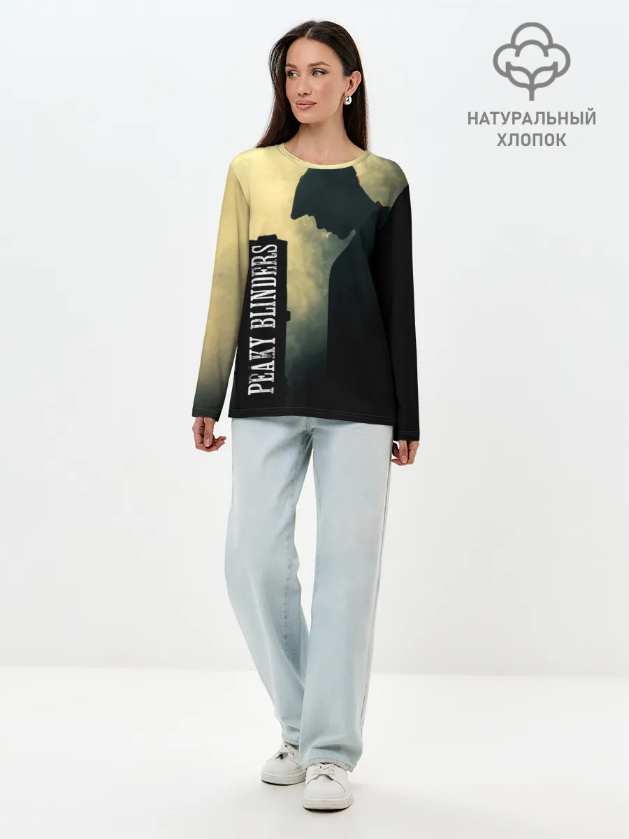 Лонгслив женский. Хлопок / Острые козырьки