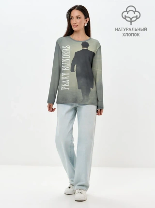 Лонгслив женский. Хлопок / Острые козырьки