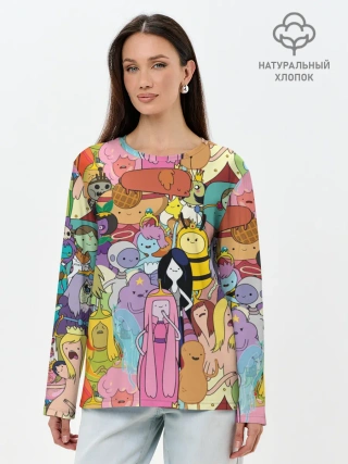 Лонгслив женский. Хлопок / Adventure time