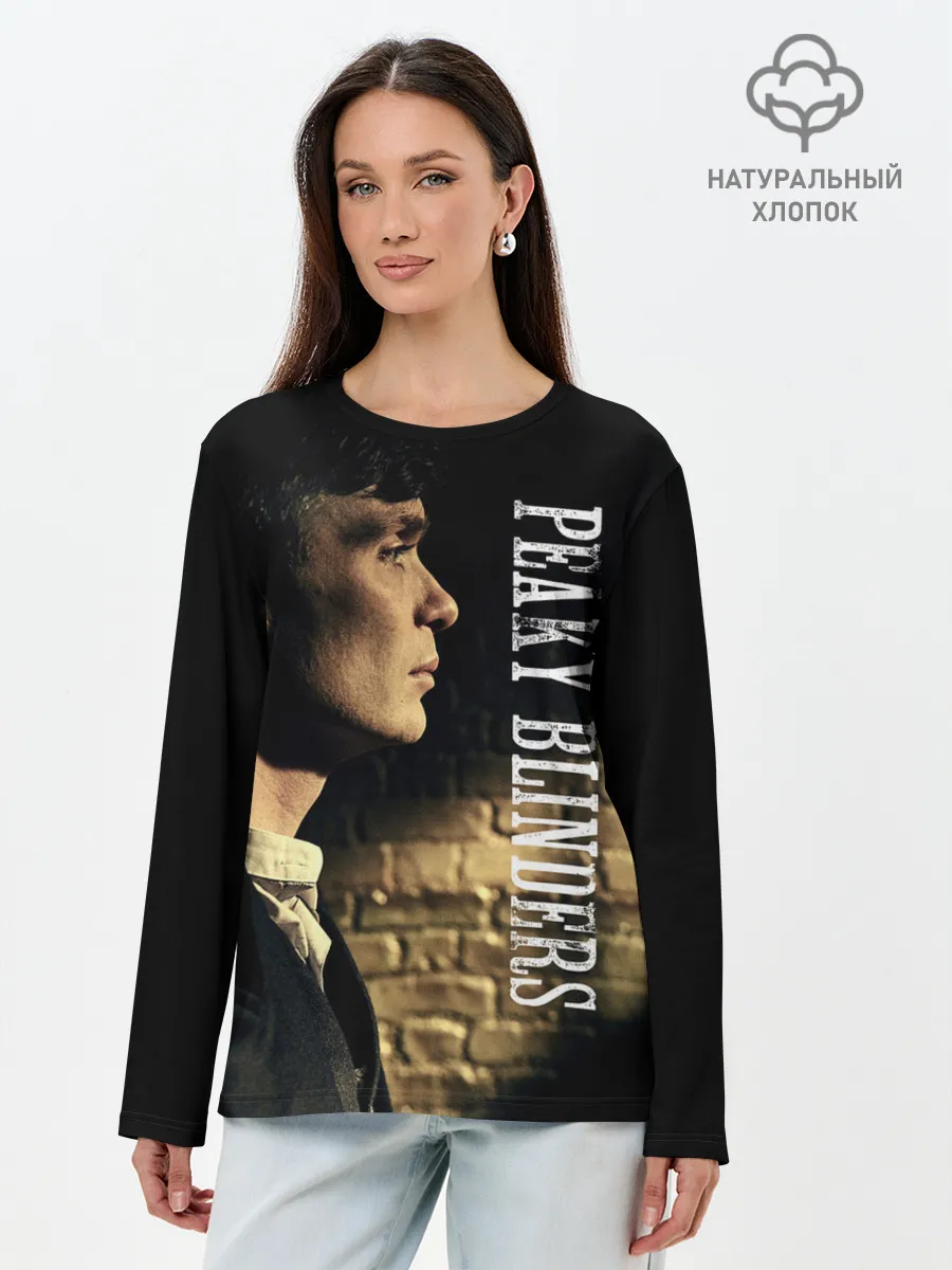 Лонгслив женский. Хлопок / Острые козырьки