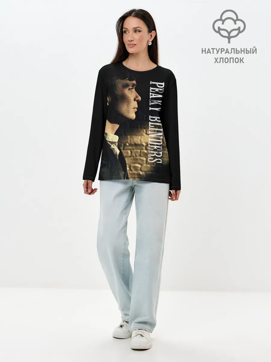 Лонгслив женский. Хлопок / Острые козырьки