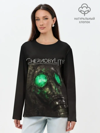 Лонгслив женский. Хлопок / CHERNOBYLITE ПРОТИВОГАЗ