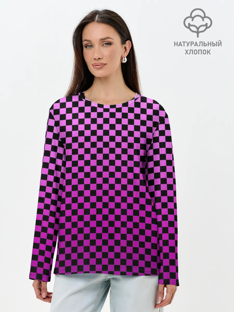 Лонгслив женский. Хлопок / Checkerboard Color