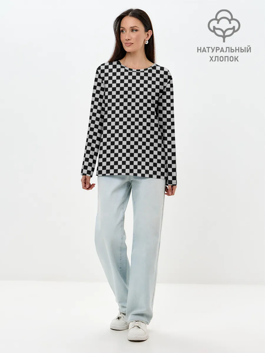 Лонгслив женский. Хлопок / Checkerboard Color