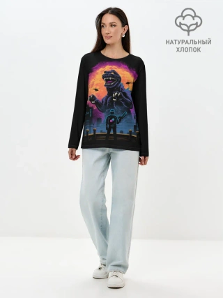 Лонгслив женский. Хлопок / Разборки в Токио