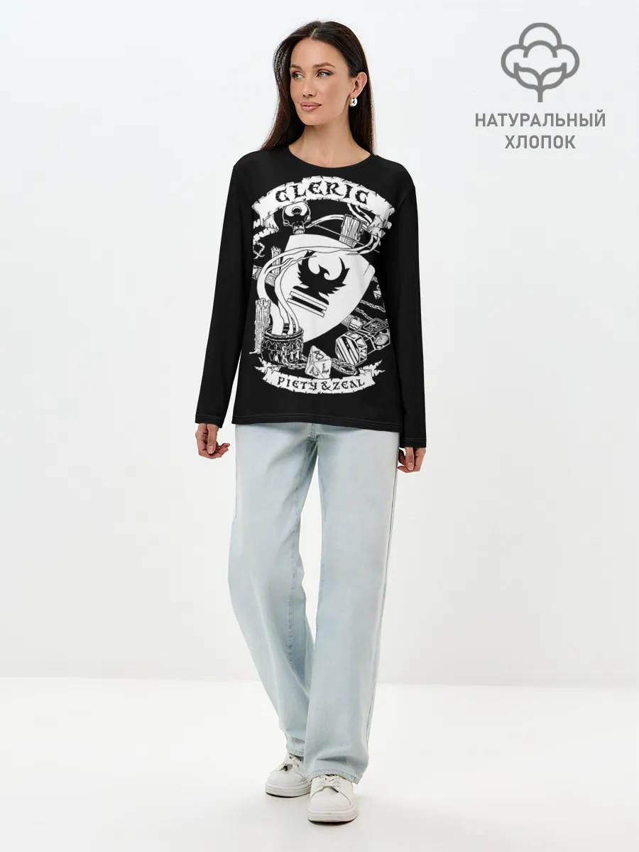 Лонгслив женский. Хлопок / Cleric
