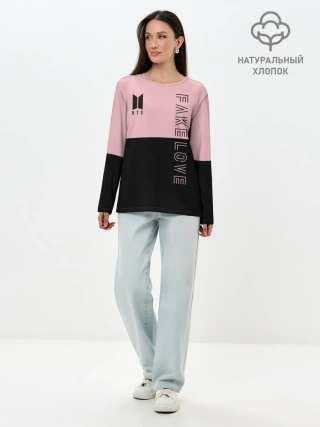 Лонгслив женский. Хлопок / BTS Fake Love