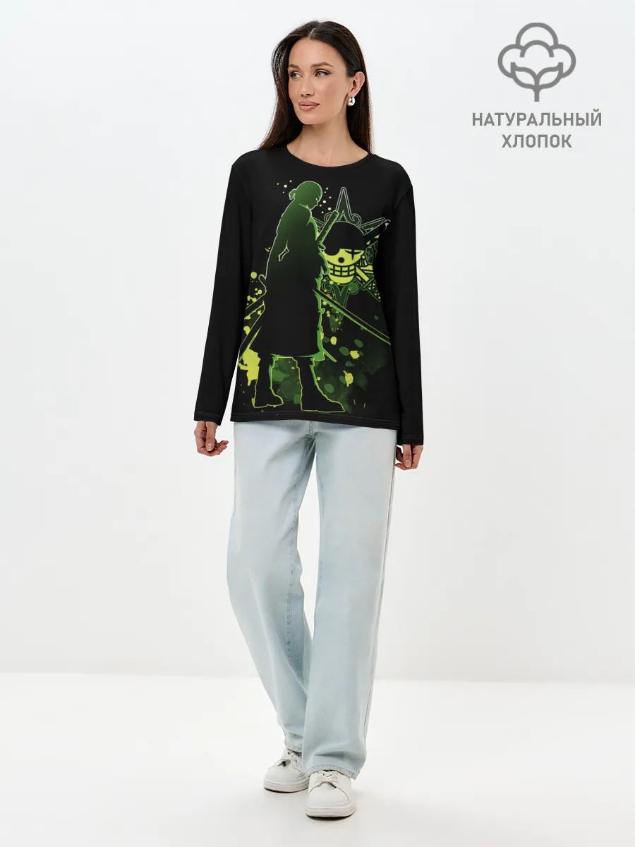 Лонгслив женский. Хлопок / меч One Piece