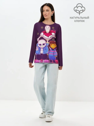 Лонгслив женский. Хлопок / Персонажи Undertale