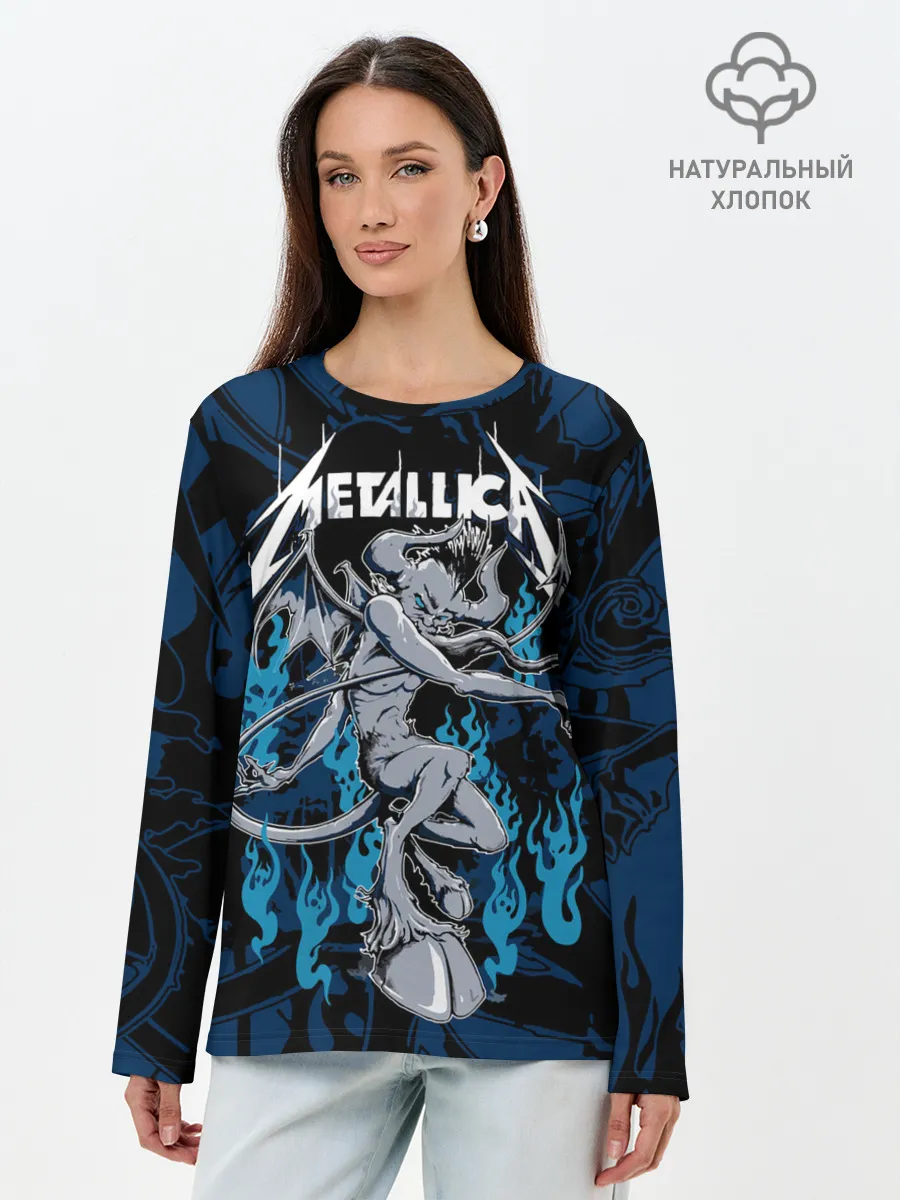Лонгслив женский. Хлопок / Metallica