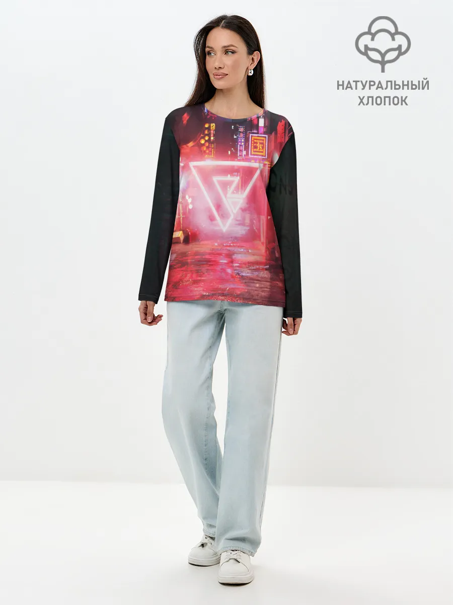 Лонгслив женский. Хлопок / КИБЕР НЕОН