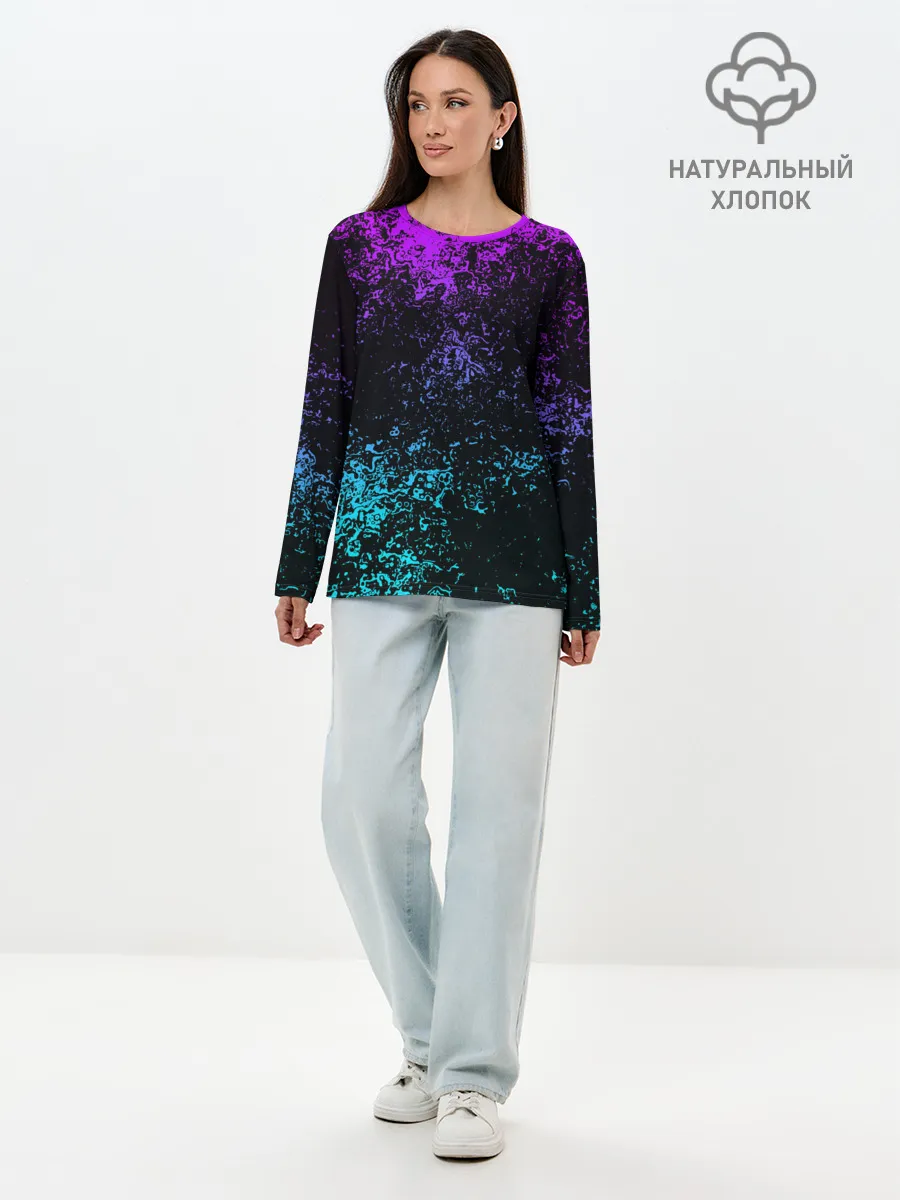 Лонгслив женский. Хлопок / БРЫЗГИ КРАСОК