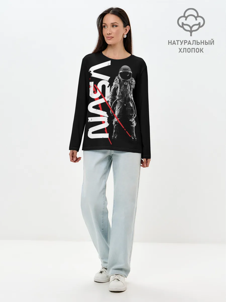 Лонгслив женский. Хлопок / Nasa austronaut