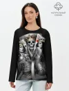 Лонгслив женский. Хлопок / Череп Король