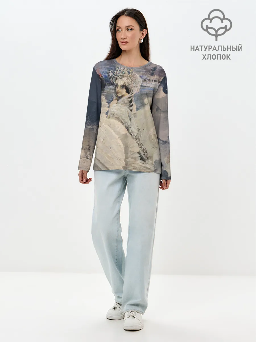 Лонгслив женский. Хлопок / Царевна лебедь