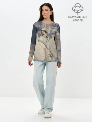 Лонгслив женский. Хлопок / Царевна лебедь