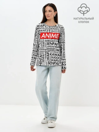 Лонгслив женский. Хлопок / Anime Waifu