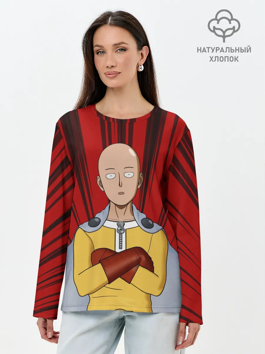 Лонгслив женский. Хлопок / Сайтама здесь!