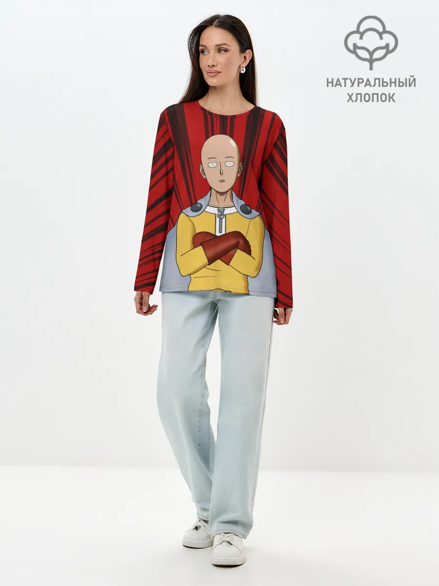 Лонгслив женский. Хлопок / Сайтама здесь!