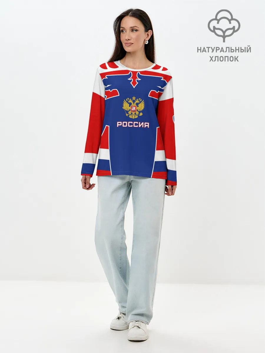 Лонгслив женский. Хлопок / Русский хоккей