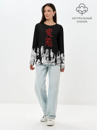 Лонгслив женский. Хлопок / Японская анимация
