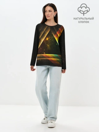 Лонгслив женский. Хлопок / КОСМОС НЕОН