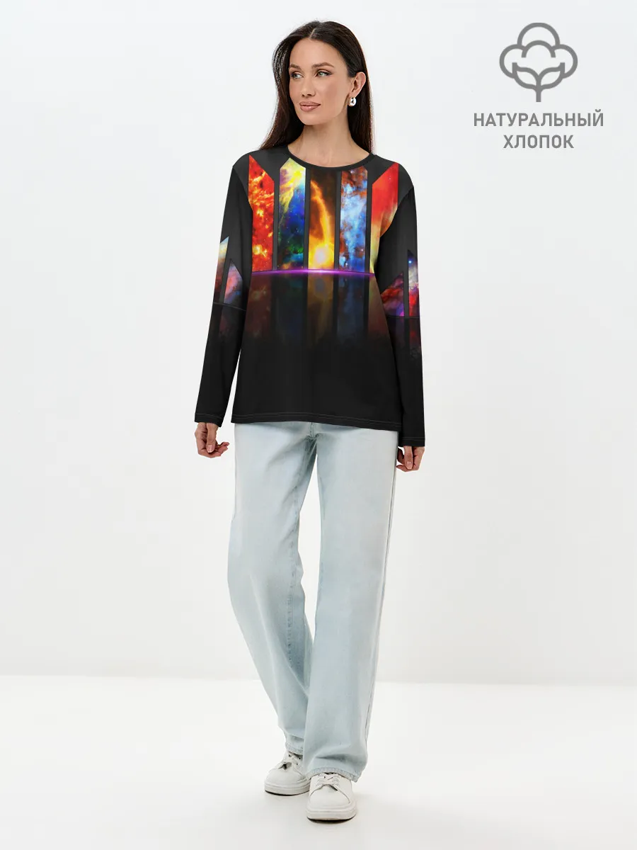 Лонгслив женский. Хлопок / GALAXY