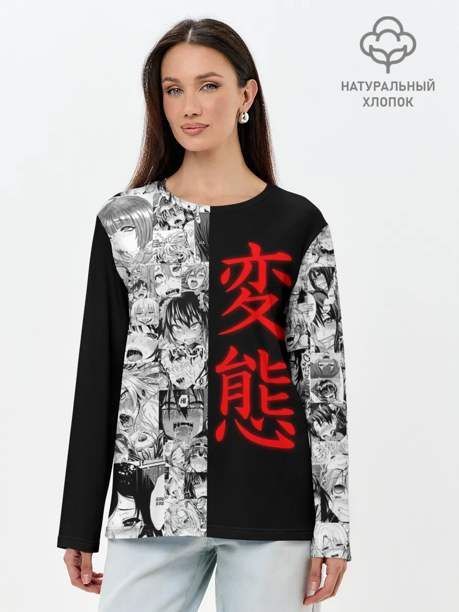 Лонгслив женский. Хлопок / Японская анимация
