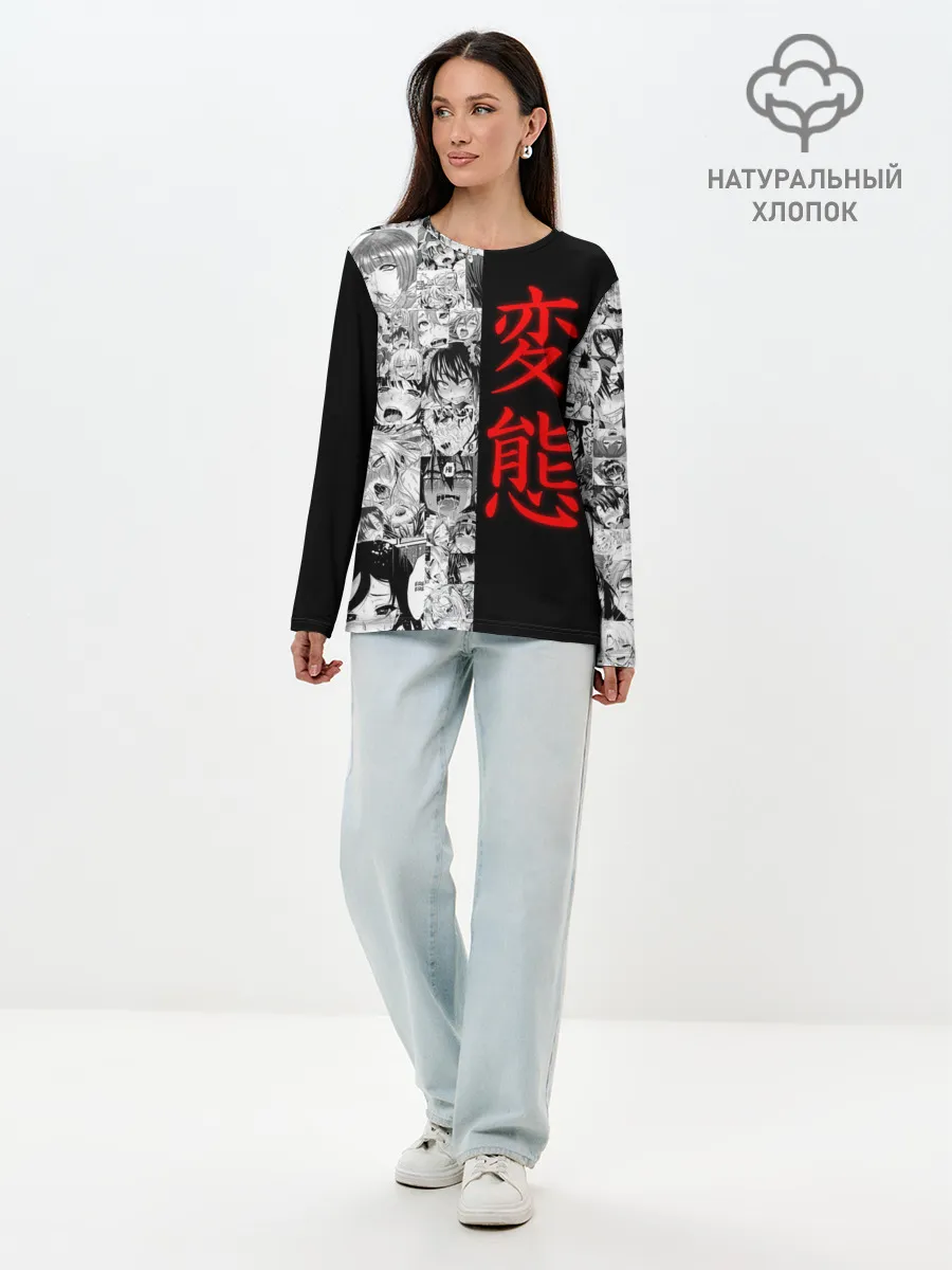 Лонгслив женский. Хлопок / Японская анимация