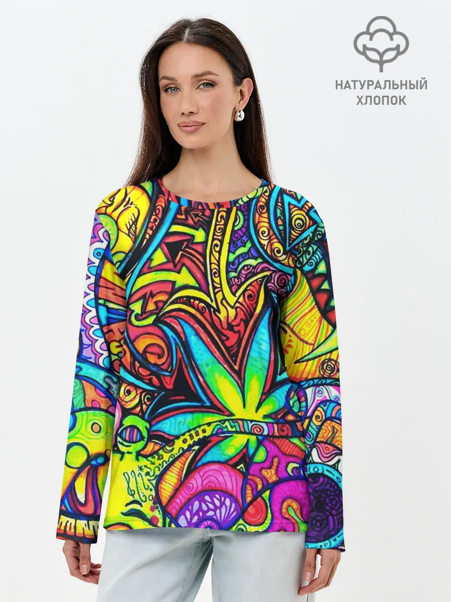 Лонгслив женский. Хлопок / ABSTRACTION PSY